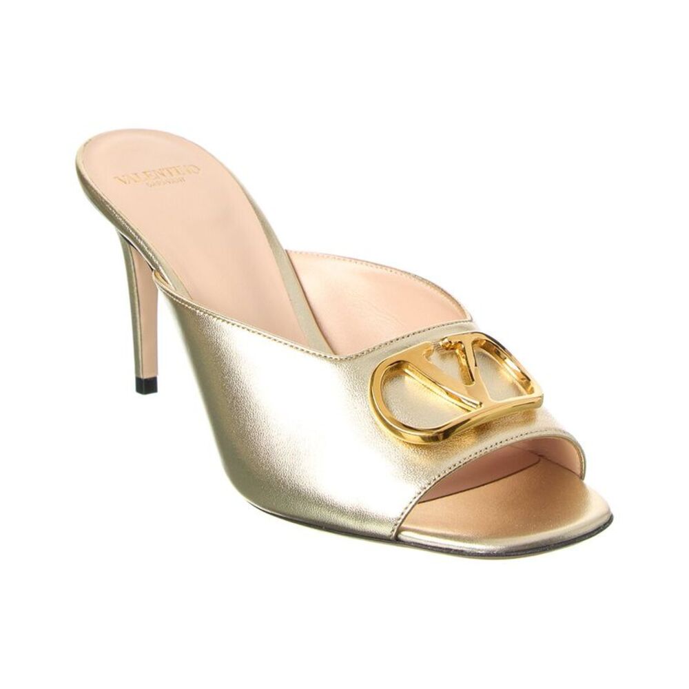 Valentino Vlogo 80 Signature Leather Sandal, Gold